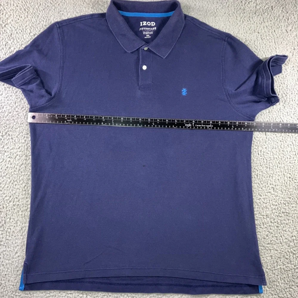 IZOD Advantage Performance Polo Shirt Men XXL Navy Blue Short‎ Sleeve Stretch